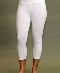 Organic Cotton Crop Yoga Legging - Kundalini White