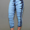 Organic Cotton Crop Yoga Legging - Serenity Blue/Black Tie-dye