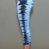 Organic Cotton Crop Yoga Legging - Blue/Black Tie-dye