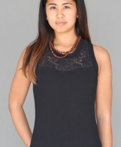 Organic Cotton Lace Yoke Tank with Inside Shelf Bra - Black by Blue Lotus Yogawear
