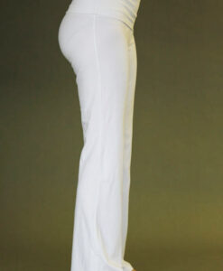 Organic Cotton Fold-over Waistband Yoga Pant - Kundalini White