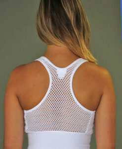 Organic Cotton Mesh Back Bra- Kundalini White Back