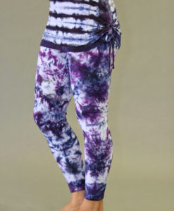 Organic Cotton Yoga Skirted Legging - Purple Tie-dye