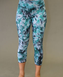 Organic Cotton Yoga Legging - Turquoise/Black Tie-dye