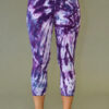 Organic Cotton Crop Yoga Legging - Purple Spiral Tie-dye by Blue Lotus Yogawear