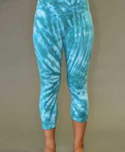 Organic Cotton Crop Yoga Legging - Jade Spiral Tie-dye