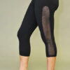 Mesh Cutout Crop Yoga Legging - Black
