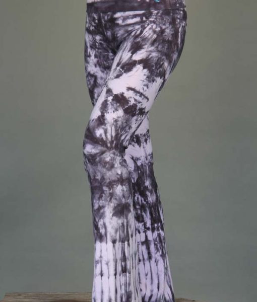 Organic Cotton Foldover Waist Yoga Pant - Rose Quartz Tie-dye by Blue Lotus Yogawear.