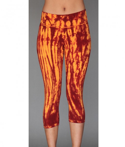 Organic Cotton Crop Yoga Legging - Inner Fire Tie Dye by Blue Lotus Yogawear