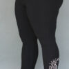 Organic Cotton Yoga Legging - Mehndi Hand-painted Design