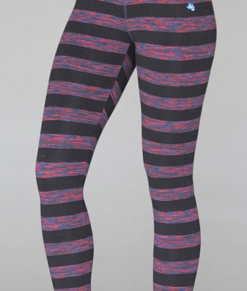 Variegated Stripe Cotton Lycra Yoga Legging By Blue Lotus Yogawear