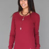 Ribbed Long Sleeve Tunic with Hand-painted Lotus Flower