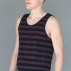 Men's Stripe Yoga Tank - Black and Red by Blue Lotus Yogawear