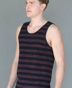 Men's Stripe Yoga Tank - Black and Red by Blue Lotus Yogawear
