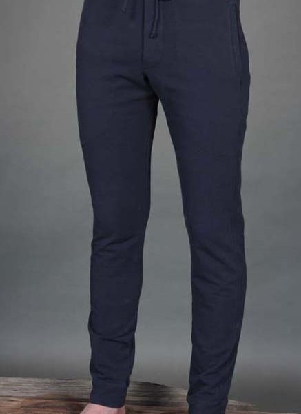 Men's Organic Cotton 4-Way Stretch Yoga Pant -Indigo  by Blue Lotus Yogawear. Pre-Shrunk, Easy Care, Made in USA