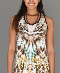 Tiger Print Cinch Back Yoga Tank by Blue Lotus Yogawear