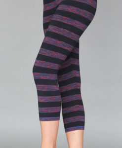 Variegated Stripe Cotton Lycra Crop Yoga Legging by Blue Lotus Yogawear