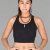 Organic Cotton Lace Back Bra - Black Front by Blue Lotus Yogawear