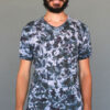 Men's Granite Dye V-Neck - Black Tie-dye Mens Clothing