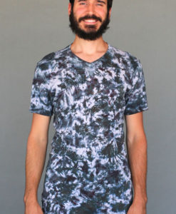 Men's Granite Dye V-Neck - Black Tie-dye Mens Clothing
