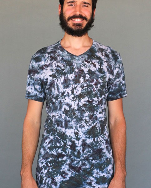 Men's Granite Dye V-Neck - Black by Blue Lotus Yogawear