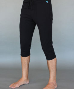 Men's Organic Cotton 4-way Stretch Capri Yoga Pant - Black by Blue Lotus Yogawear