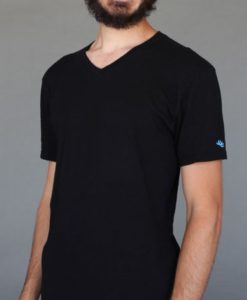 Men's Solid V-Neck Yoga Cut Tee- Black by Blue Lotus Yogawear