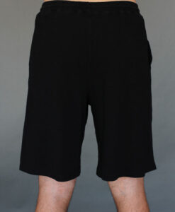Men's Cotton Yoga Short With Pockets- Black - back- by Blue Lotus Yogawear