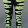 Organic Cotton Bengal Tiger Tie Dye Ankle Length Yoga Legging- Lime Black by Blue Lotus Yogawear