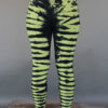 Organic Cotton Bengal Tiger Tie Dye Ankle Length Yoga Legging- Lime Black Back by Blue Lotus Yogawear