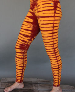 Organic Cotton Bengal Tiger Tie Dye Ankle Length Yoga Legging- Inner Fire by Blue Lotus Yogawear