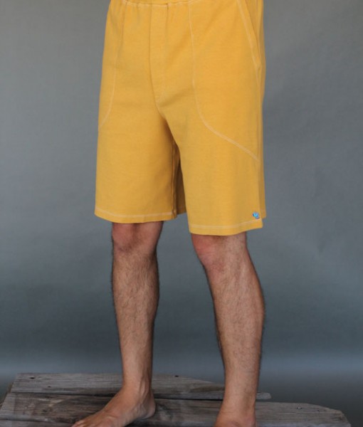Men's Cotton Yoga Short With Pockets- Gold by Blue Lotus Yogawear