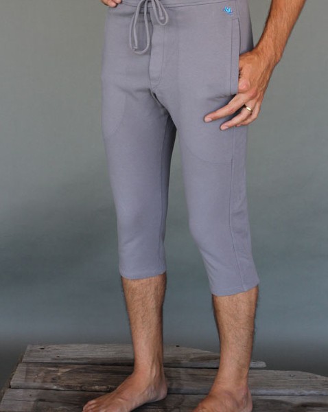 Men's Organic Cotton 4-way Stretch Capri Yoga Pant - Slate Grey by Blue Lotus Yogawear