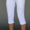 Men's Organic Cotton 4-way Stretch Kundalini White Capri Length Yoga Pant by Blue Lotus Yogawear. Pre-Shrunk, Easy Care, Made in USA.
