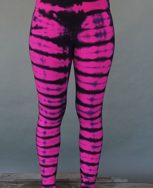 Bengal Tiger Tie Dye Ankle Length Yoga Legging- Fuchsia Indigo by Blue Lotus Yogawear