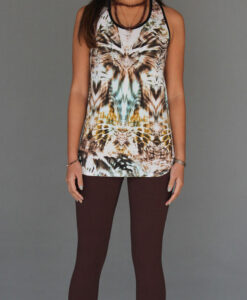 Tiger Print Cinch Back Yoga Tank