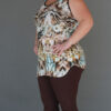 Tiger Print Cinch Back Yoga Tank XXL