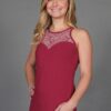 Organic Cotton Lace Yoke Cami with Built in Bra - Wine by Blue Lotus Yogawear