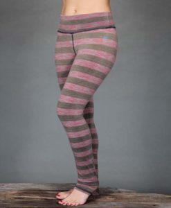 Striped Yoga Legging - Coral and Sand Stripe by Blue Lotus Yogawear