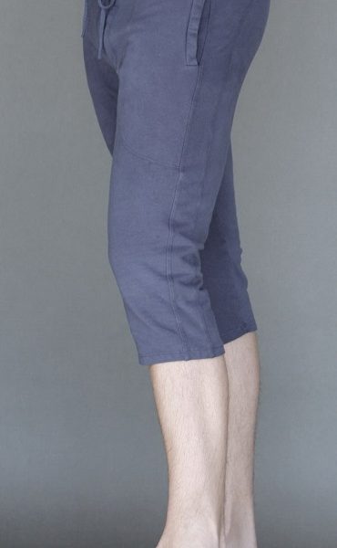 Men's Organic Cotton 4-way Stretch Capri Yoga Pant- Indigo by Blue Lotus Yogawear