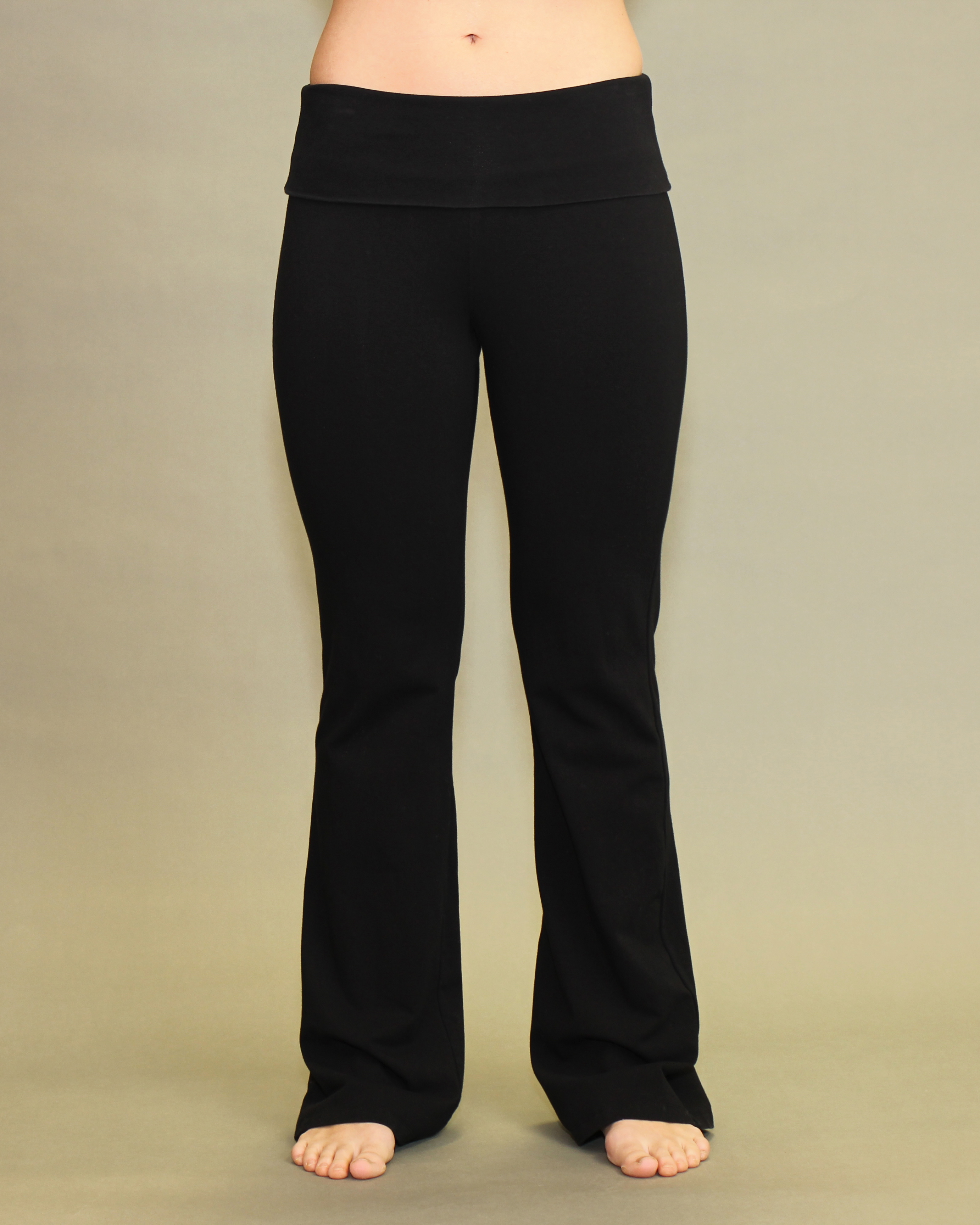 Organic Cotton Fold-over Waistband Yoga Pant - Black - Blue Lotus Yogawear