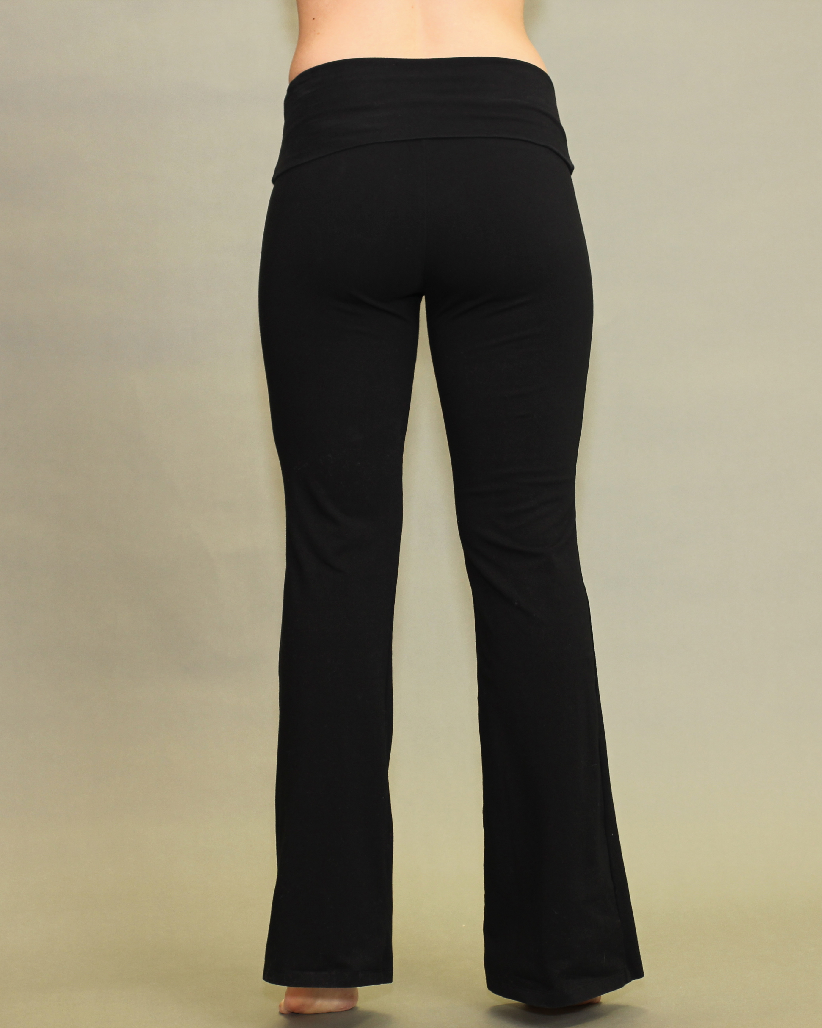 Organic Cotton Fold-over Waistband Yoga Pant - Black - Blue Lotus Yogawear