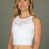 Organic Cotton Lace Yoke Tankini - Kundalini White by Blue Lotus Yogawear