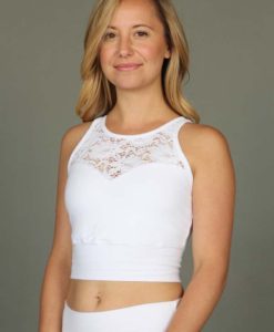 Organic Cotton Lace Yoke Tankini - Kundalini White by Blue Lotus Yogawear