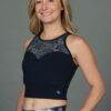 Organic Cotton Lace Yoke Tankini - Navy by blue Lotus Yogawear