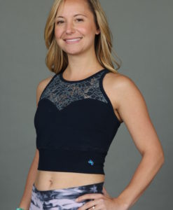 Organic Cotton Lace Yoke Tankini - Navy by blue Lotus Yogawear