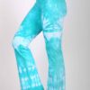 Organic Cotton Flare Leg Yoga Pant - Aqua Tie-dye by Blue Lotus Yogawear