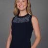 Organic Cotton Lace Yoke Tank with Inside Shelf Bra - Navy by Blue Lotus Yogawear