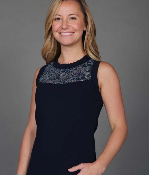 Organic Cotton Lace Yoke Tank with Inside Shelf Bra - Navy by Blue Lotus Yogawear