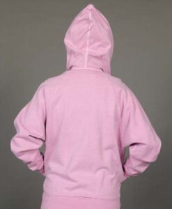 Zip Front Fleece Hoodie - Distressed Pink Back by Blue Lotus Yogawear